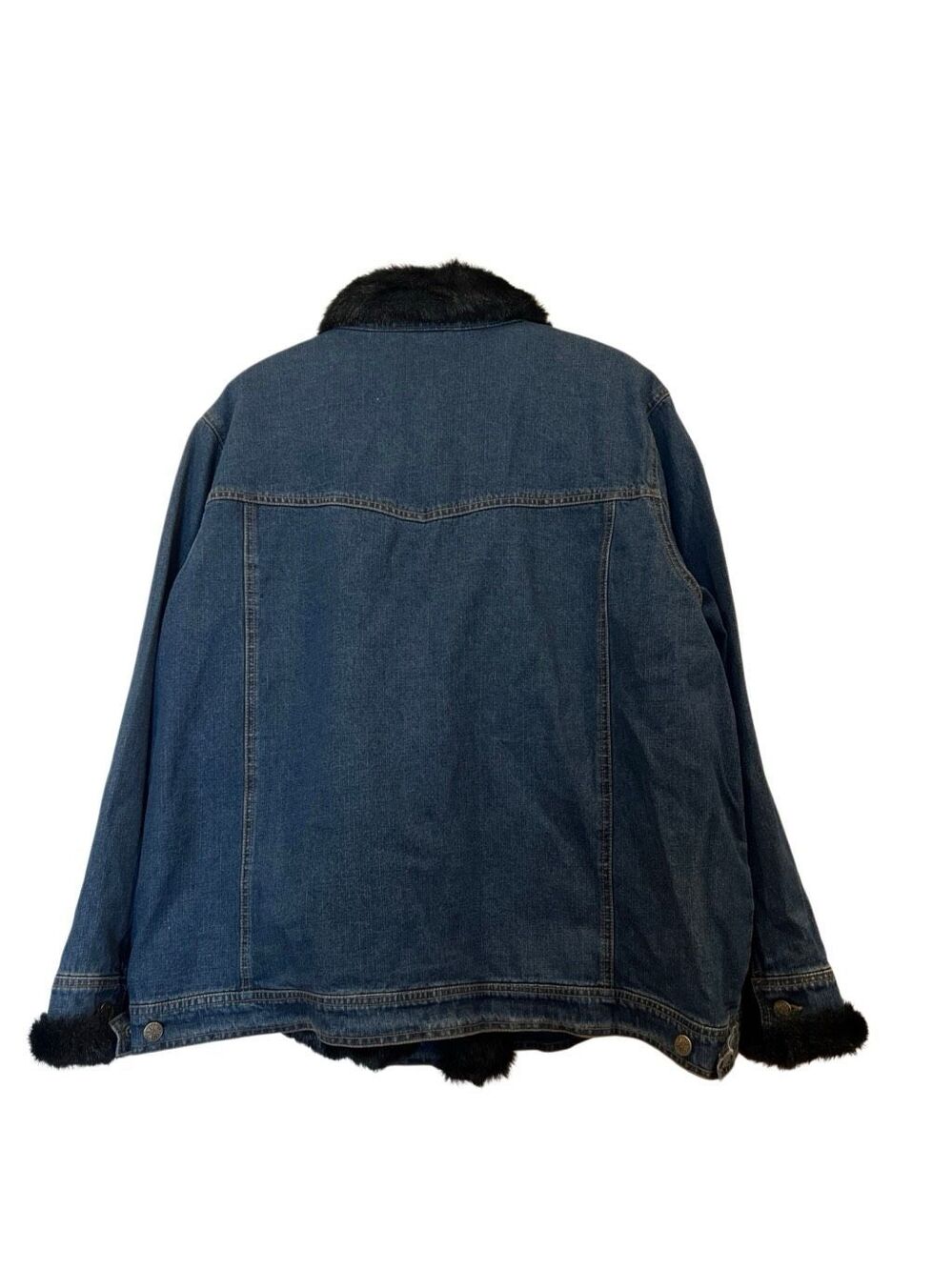 Dennis Basso Fake fur lined denim jacket Sz.2XL